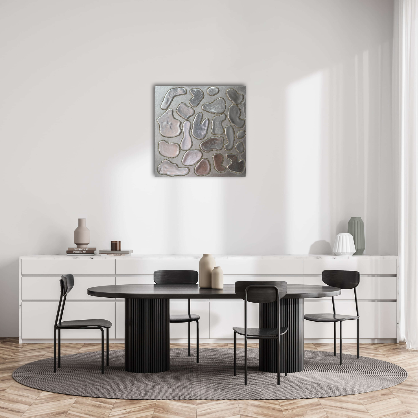 AZULEJOS DE PLATA: Espejos del Alma en 40x40 cm by Miriam Herencias