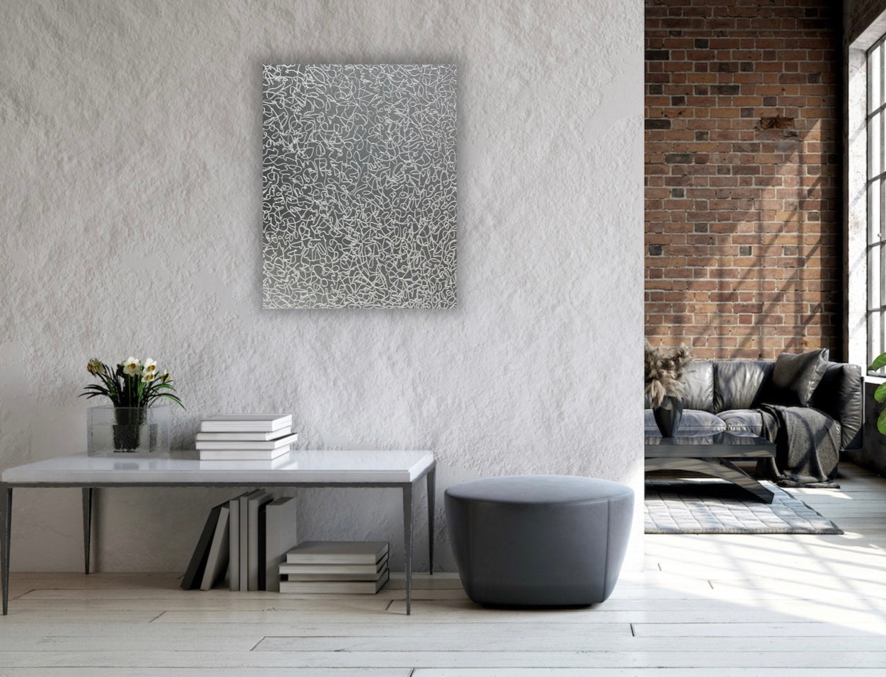 Cuadro 'Danza Blanca': Mockup que captura la elegancia y la gracia de esta obra de arte inspirada en la danza.