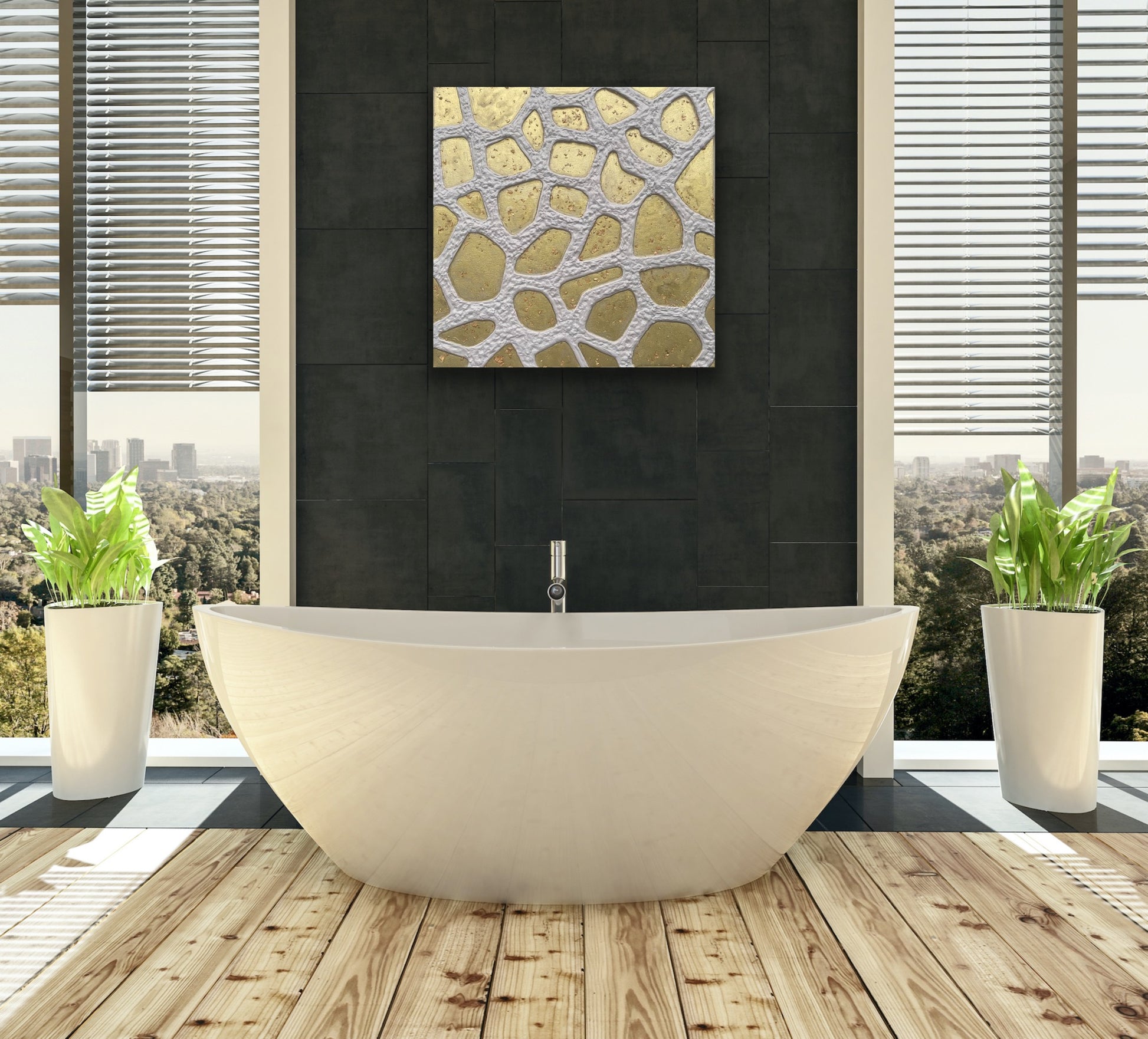 Cuadro 'Piel de Jirafa': Mockup que destaca la elegancia y el patrón distintivo de esta obra de arte.